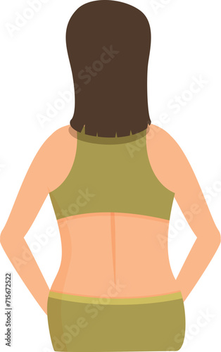 Female diet care icon cartoon vector. Woman care slim. Stomach fitness