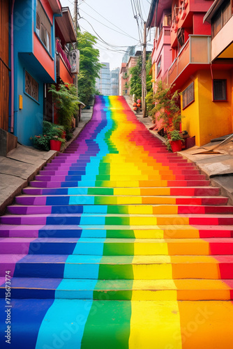 Rainbow landscape created with Generative Ai © Maria