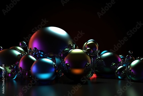 a group of soap bubbles sitting on top of a table.