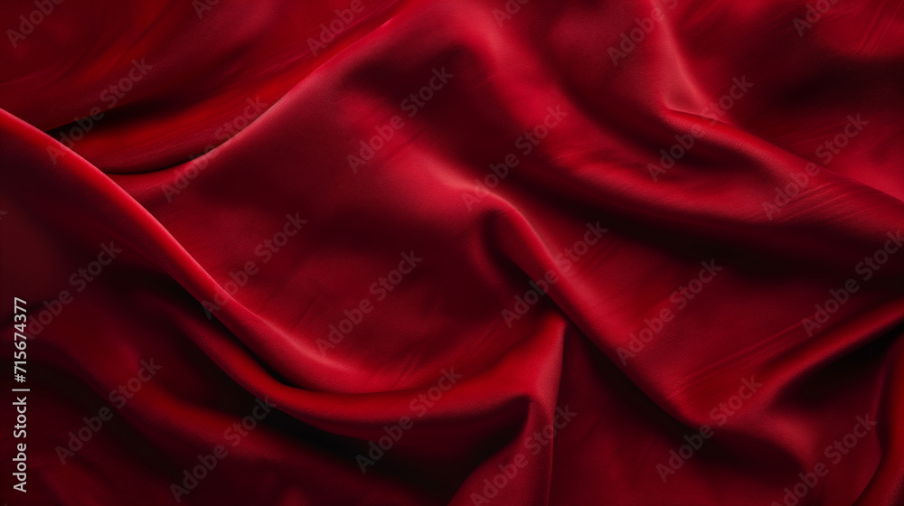 Fototapeta premium 美しい赤いベルベットの布