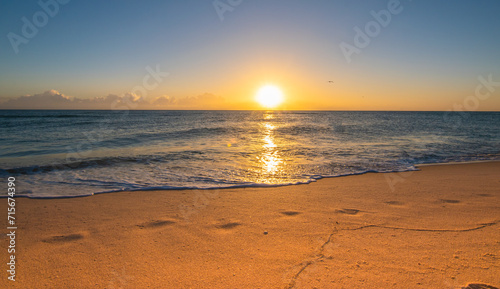 Beautiful beach at sunrise. Miami Beach, Florida.