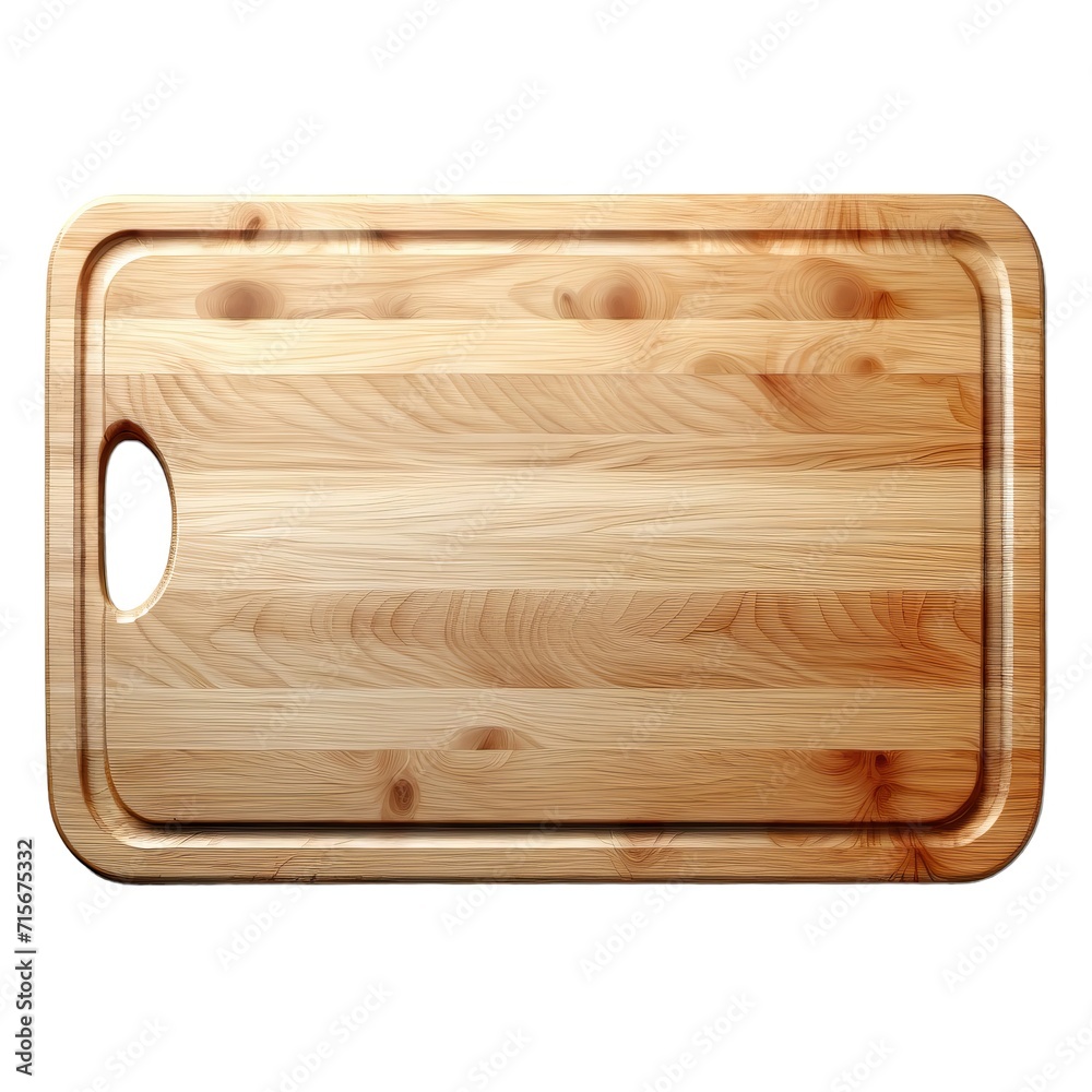 High-Resolution Image of a Rectangular Wooden Cutting Board with Smooth ...