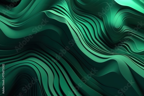 Abstract green geometric background with overlapping circles and soft shadows.