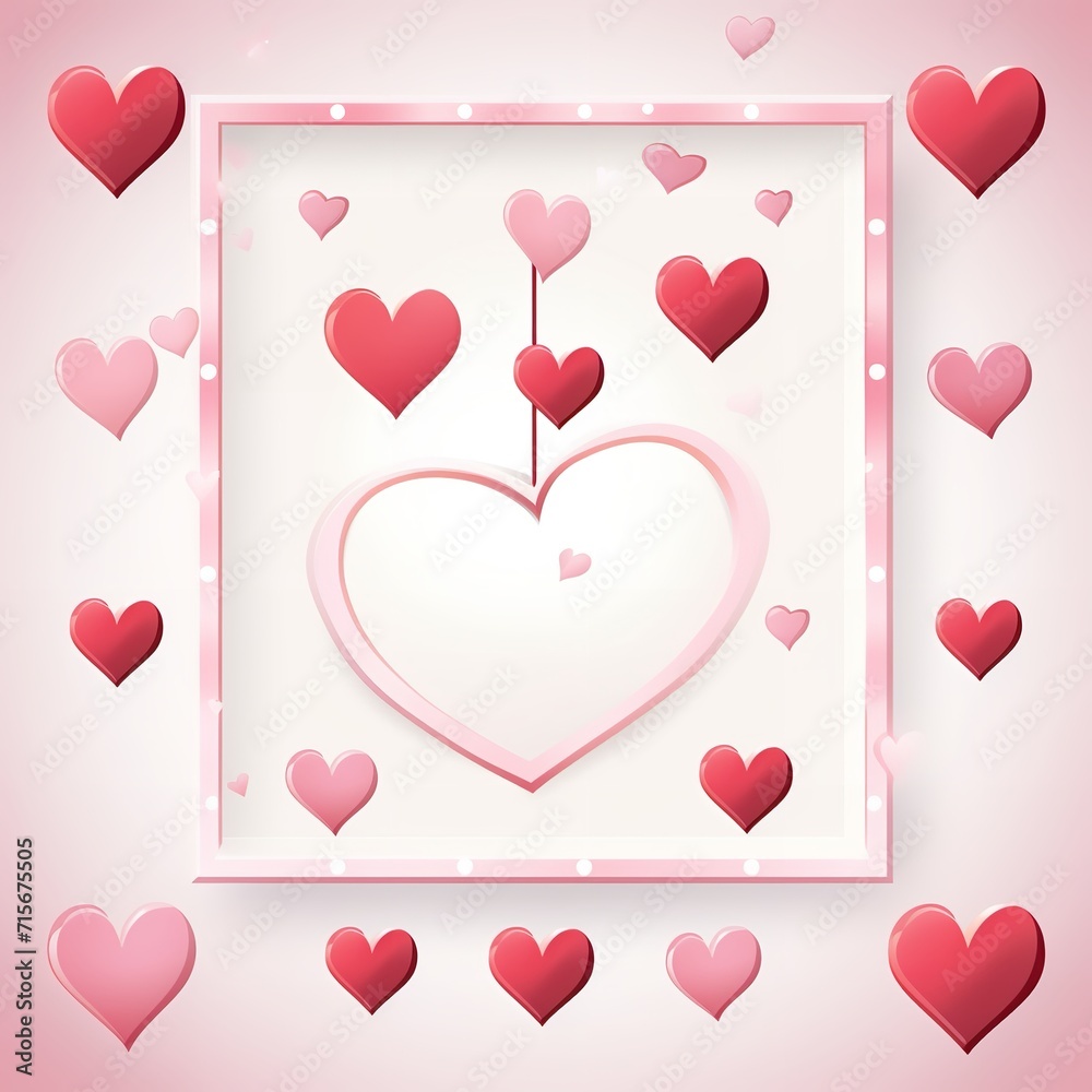 Valentine's Day colorful photo frame and backgrounds with pink hearts and love quotes.Will you be my Valentine printable photo template? Happy Valentine's Day photo booth props set.Vector illustration