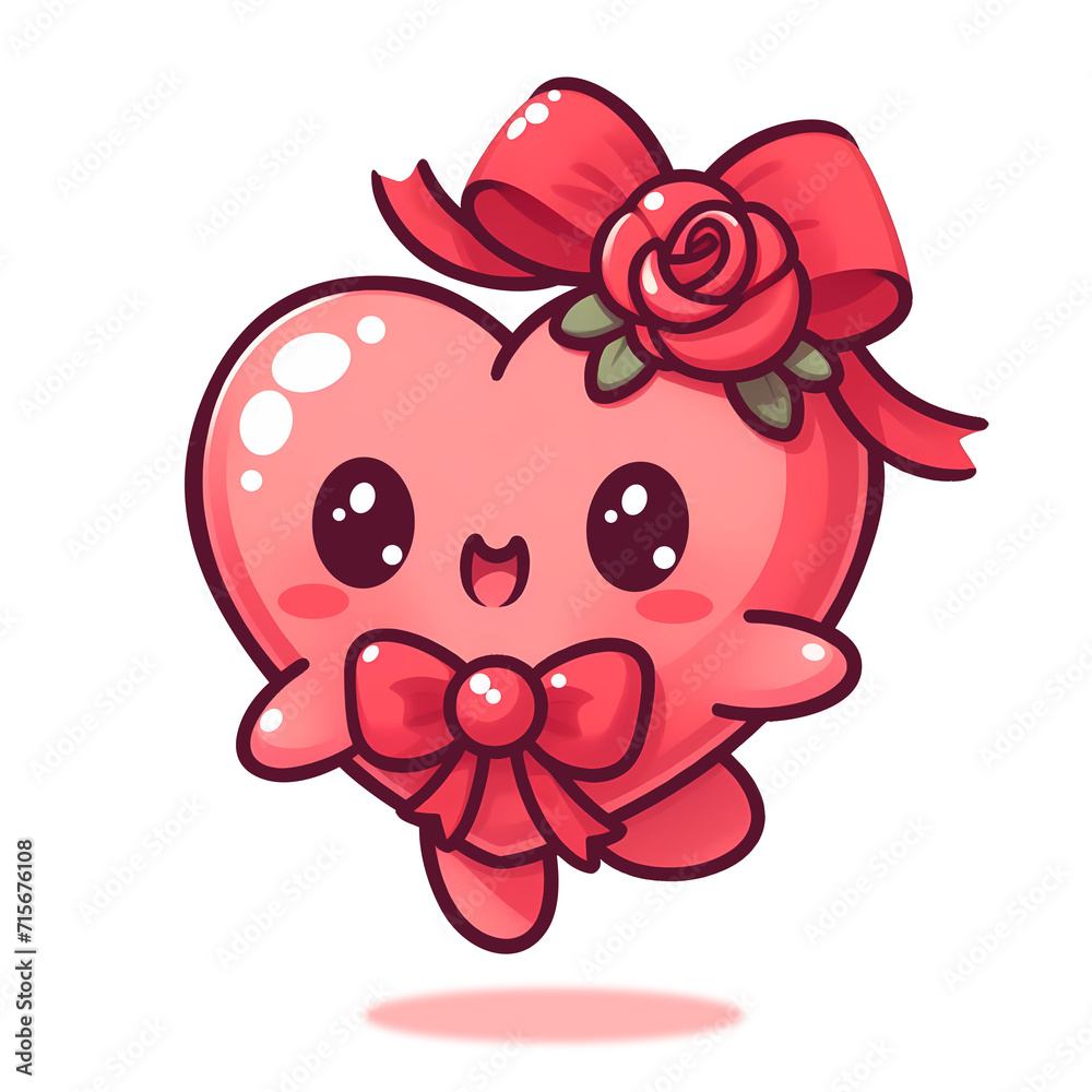 happy heart cartoon character