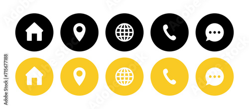 Contact and web icons set. Vector icons