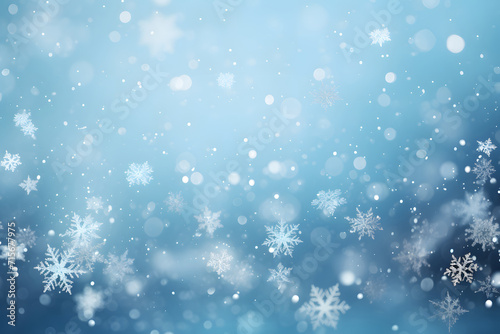 Blue winter background with snowflakes © Darya