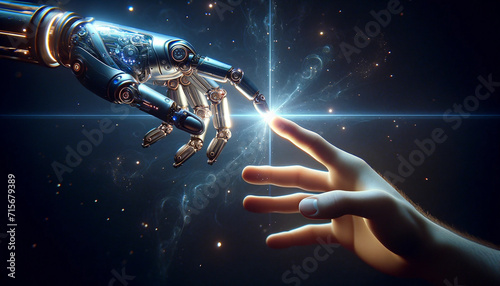  Interaction between a robot hand and a human hand © Beata