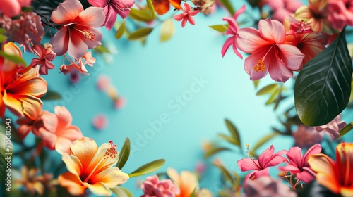 floral frame in bright colors is realistic for wedding invitation invites, wallpapers, fashion, background, texture, and wrapping. © ND STOCK