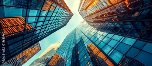 A mesmerizing metropolis, reflecting towering skyscrapers in its urban symmetry