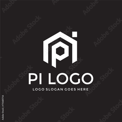 PI Home real estate logo vector image
