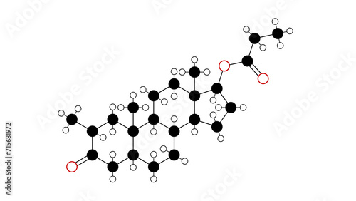 drostanolone propionate molecule, structural chemical formula, ball-and-stick model, isolated image dromostanolone propionate