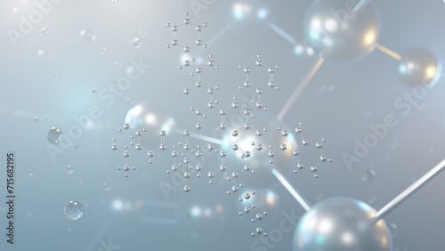 octreotide molecular structure, 3d model molecule, octapeptide, structural chemical formula view from a microscope