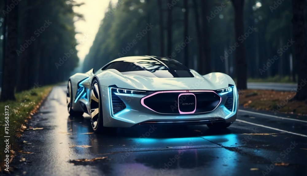 futuristic car of the future, concept car. Generative AI