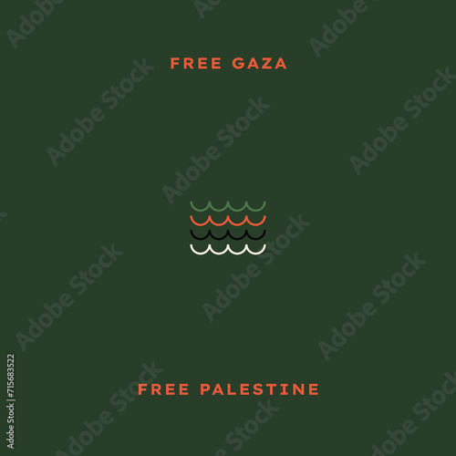Free Palestine banner graphic poster vector