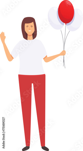 Belarus woman with balloons icon cartoon vector. Planet chart. Shape freedom