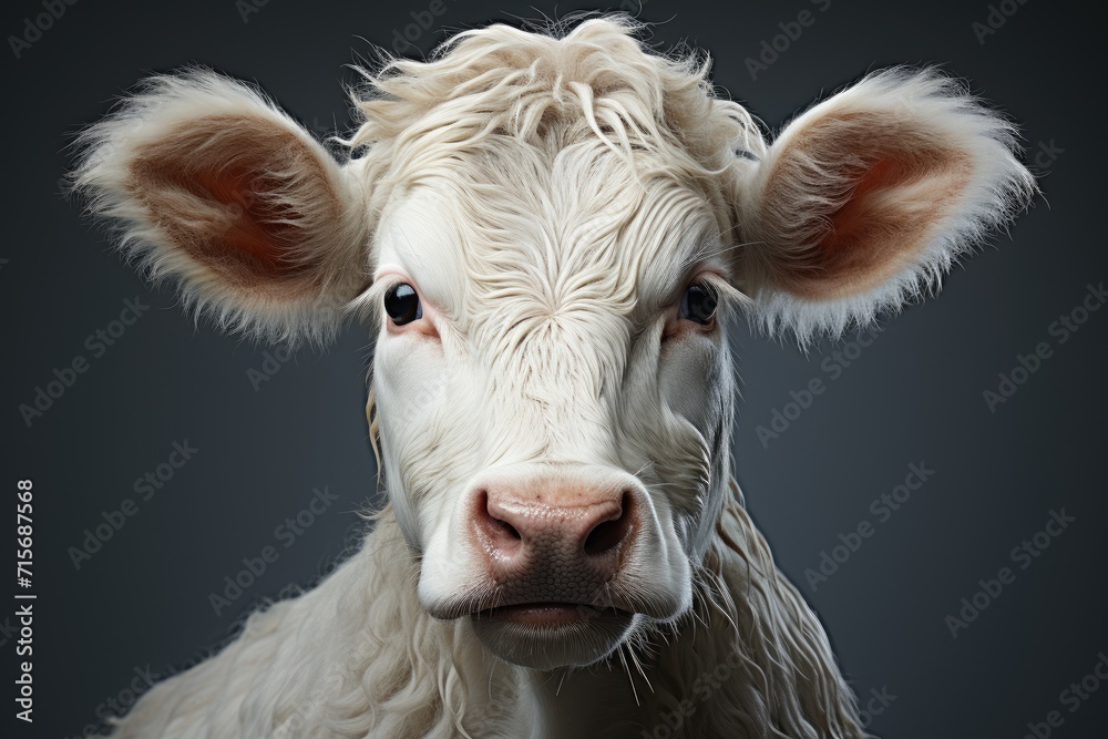 A majestic dairy cow stands tall with a curious snout and attentive ears, embodying the gentle strength of the bovine species in the serene outdoor landscape A majestic dairy cow stands tall with a curious snout and attentive ears, embodying the gentle strength of the bovine species in the serene outdoor landscape
