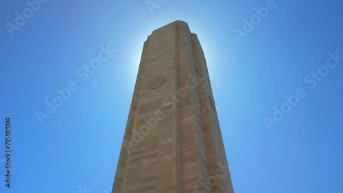 Rosario Argentina aerial views with drone of the city Santa Fe National flag monument