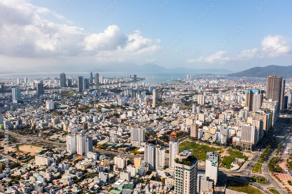 Beautiful Da Nang, Vietnam.  Aerial Drone Photo