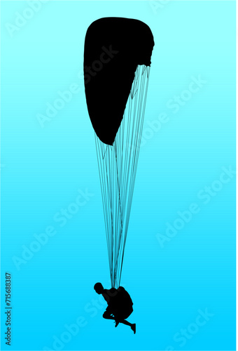 paracaidas, vector, parapente, figuras, entrenamiento, pegatina, salto en paracaidas, paracaidistas