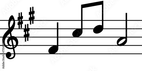 Music notes on a white background photo
