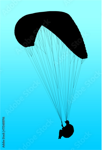 paracaidas, vector, parapente, figuras, entrenamiento, pegatina, salto en paracaidas, paracaidistas