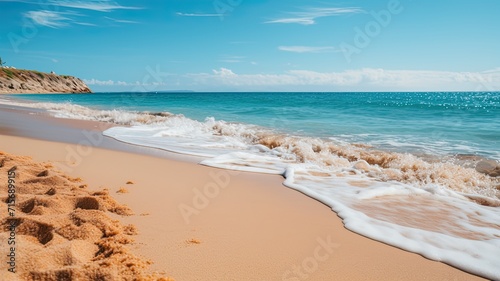 Pristine Sandy Beach with Gentle Waves