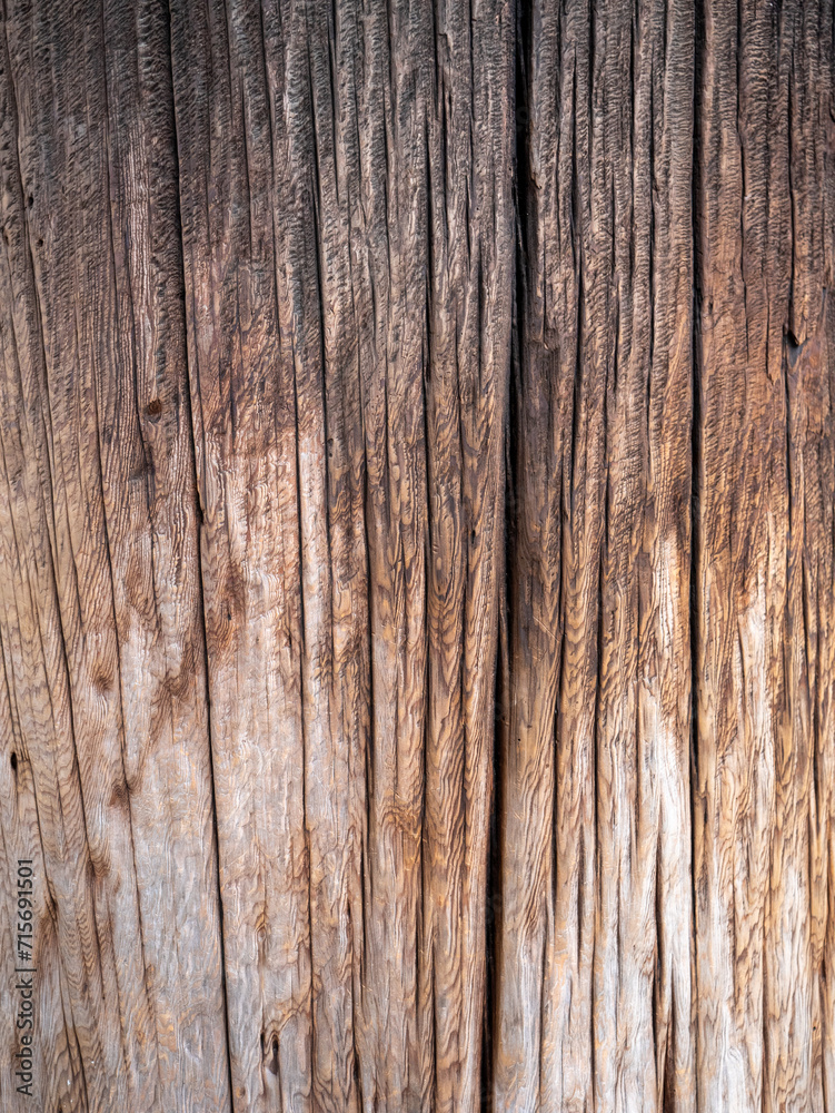 Ancient wood at the Tōdai-ji temple in Nara, Japan