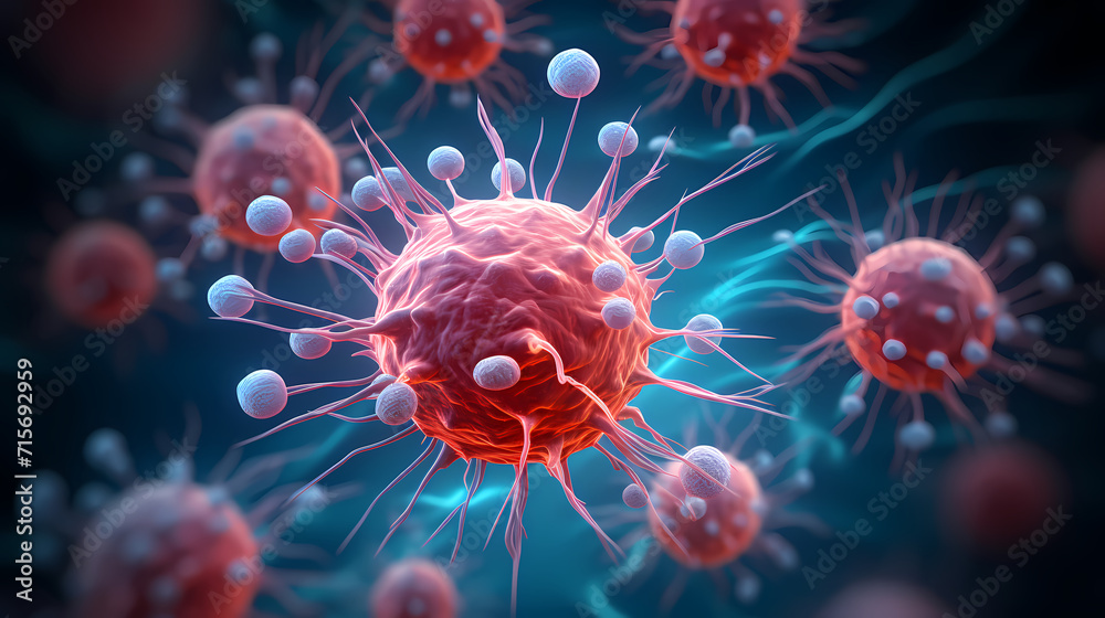 Cell background, virus cells, medical research background Cell background, virus cells, medical research background