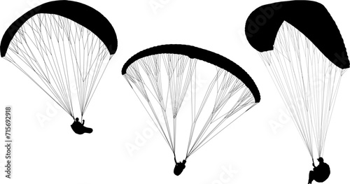 paracaidas, vector, parapente, figuras, entrenamiento, pegatina, salto en paracaidas, paracaidistas photo
