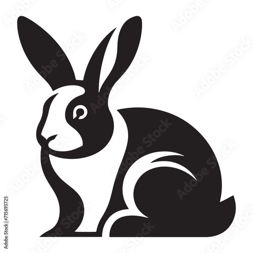 Velvet Vignettes: Rabbit Silhouettes Enveloped in Velvet Shadows, Creating a Silhouetted Masterpiece - Bunny Silhouette - Rabbit Vector
