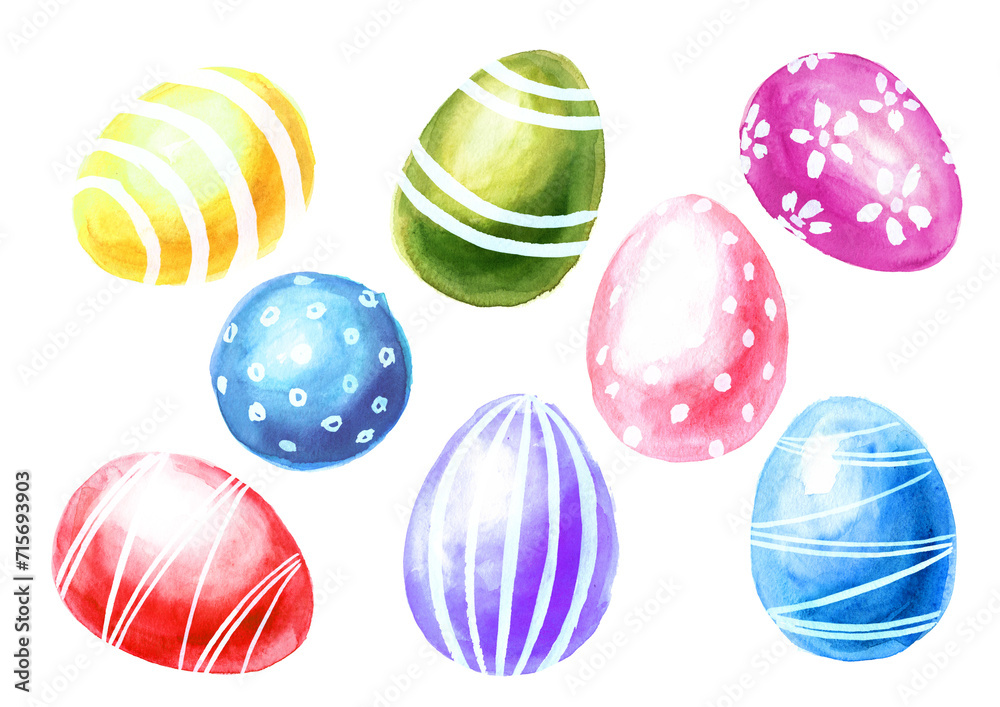 Colored Easter eggs in the green grass, spring flowers and yellow chicks. Hand drawn watercolor illustration isolated on white background copy Colored Easter eggs in the green grass, spring flowers and yellow chicks. Hand drawn watercolor illustration isolated on white background copy