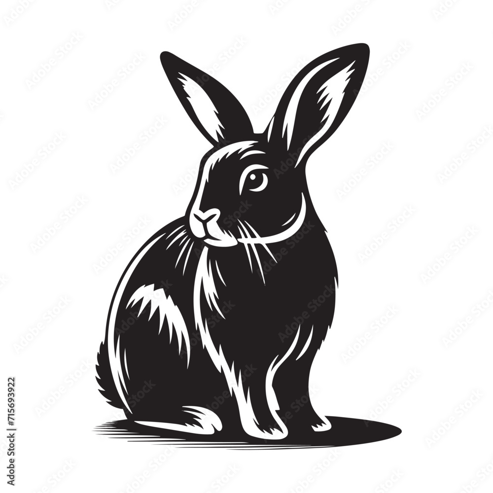 Fototapeta premium Astral Aurora: Rabbit Silhouettes Adorned in the Astral Aura of the Aurora, Creating a Mesmerizing Display - Bunny Silhouette - Rabbit Vector 