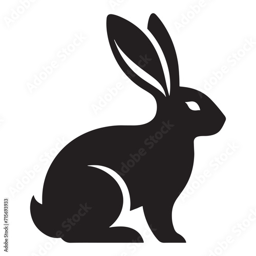 Secret Garden: Bunny Silhouette Leading into a Secret Garden of Intricate Rabbit Silhouettes Amidst Foliage - Rabbit Illustration - Bunny Vector
