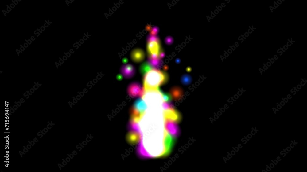 Beautiful illustration of colorful energy stream on plain black background
