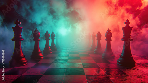 Concept of Strategy business ideas, chess battle, business strategy concept.