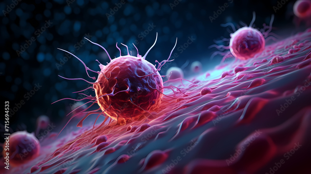 Obraz premium Cell background, virus cells, medical research background