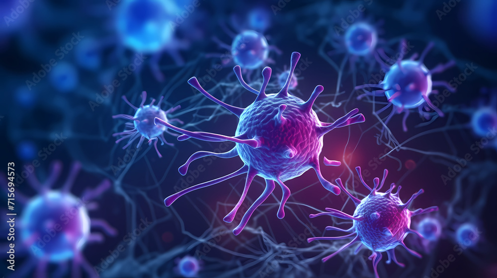 Cell background, virus cells, medical research background Cell background, virus cells, medical research background