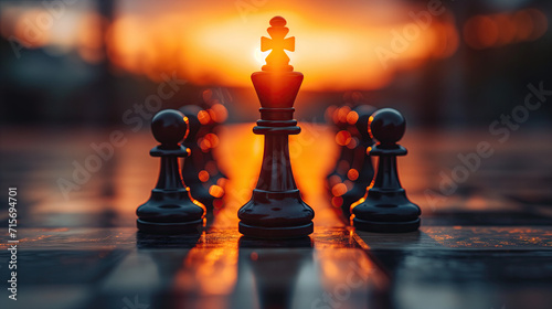 Concept of Strategy business ideas, chess battle, business strategy concept.