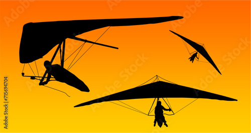 paracaidas, vector, parapente, figuras, entrenamiento, pegatina, salto en paracaidas, paracaidistas