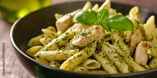 Penne with Chicken and Pesto Sauce photo
