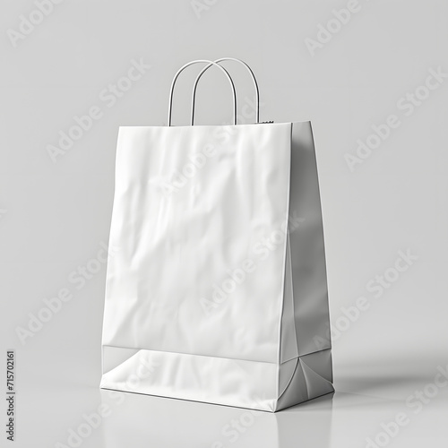 3d illustration of packaging paper bag shopping mockup product demonstration, restaurant, lunch 