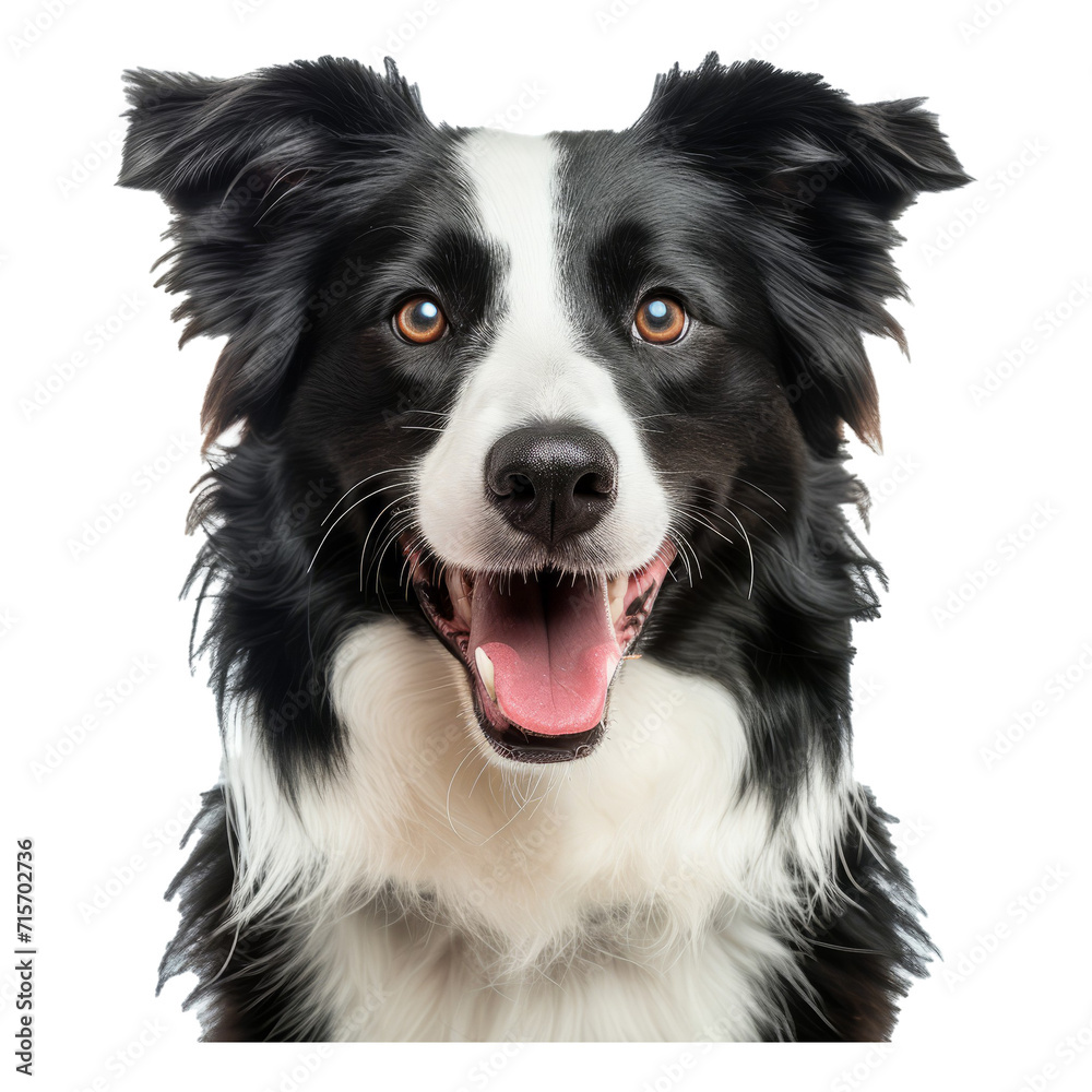 Portrait happy colie dog