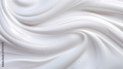 Milk or whip cream like slick glossy plasticy white abstract background.  