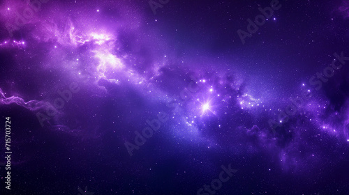 Enigmatic Purple Nebula: Cosmic Panorama with Sparkling Stars and Galactic Dust, a Vivid Space Background for Astronomy and Science Themes