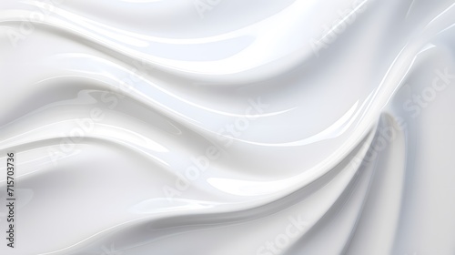 Milk or whip cream like slick glossy plasticy white abstract background. 