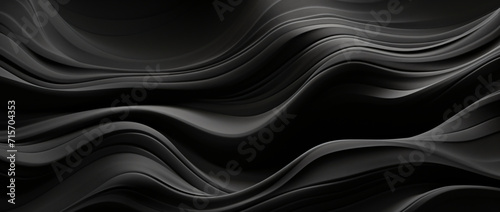 abstract art black textured wave pattern, in the style of sculptural landscapes, use of fabric, film grain