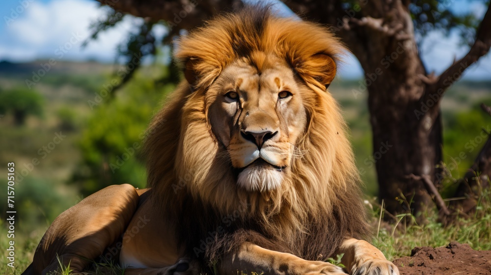 Majestic lion in the african savannah, showcasing the essence of the breathtaking wildlife