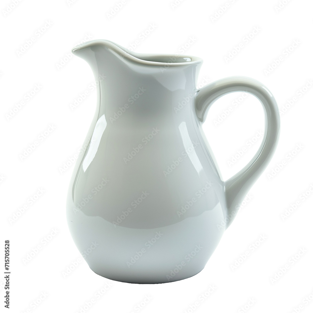 A milk jug side view isolated on a transparent background A milk jug side view isolated on a transparent background