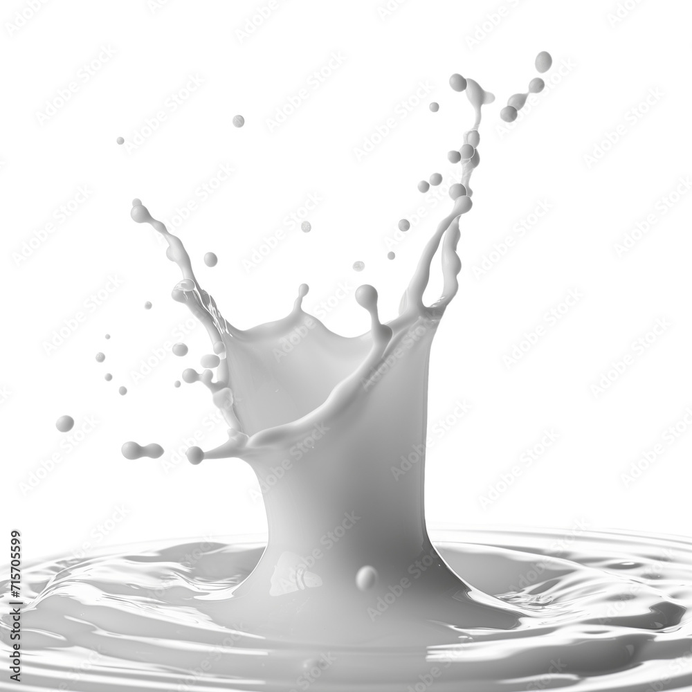 A milk splash isolated on a transparent background A milk splash isolated on a transparent background